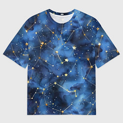 Футболка оверсайз мужская Узор созвездий живопись, цвет: 3D-принт