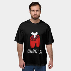 Футболка оверсайз мужская Among us logo red, цвет: 3D-принт — фото 2