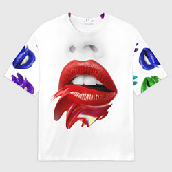 Футболка оверсайз мужская Цветные губы, цвет: 3D-принт