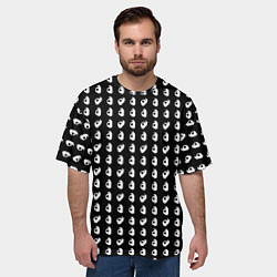 Футболка оверсайз мужская Все ОК паттерн знак, цвет: 3D-принт — фото 2