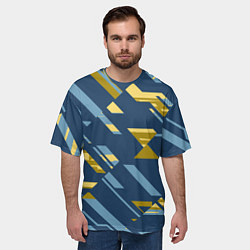Футболка оверсайз мужская Абстракция текстуры спортивной формы, цвет: 3D-принт — фото 2
