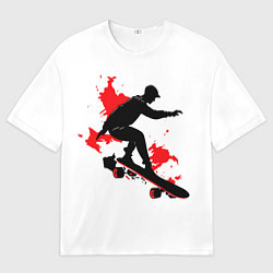 Футболка оверсайз мужская Черный скейтер, цвет: 3D-принт