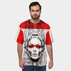 Футболка оверсайз мужская Футуристичная женщина-андроид, цвет: 3D-принт — фото 2