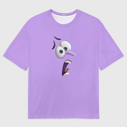 Футболка оверсайз мужская Эмоция страха - лицо крупное, цвет: 3D-принт