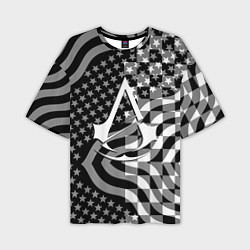 Футболка оверсайз мужская Assassins Creed logo game usa, цвет: 3D-принт