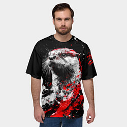 Футболка оверсайз мужская Портрет выдры, цвет: 3D-принт — фото 2