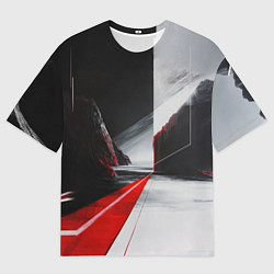 Футболка оверсайз мужская Футуристичный пейзаж в стиле авангард, цвет: 3D-принт