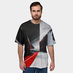 Футболка оверсайз мужская Футуристичный пейзаж в стиле авангард, цвет: 3D-принт — фото 2