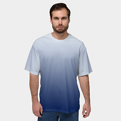 Футболка оверсайз мужская Бело синий градиент, цвет: 3D-принт — фото 2