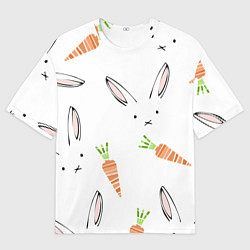 Футболка оверсайз мужская Морковный зая, цвет: 3D-принт