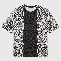 Футболка оверсайз мужская Скандинавский кельтский узор, цвет: 3D-принт