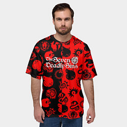 Футболка оверсайз мужская 7 смертных грехов патттерн, цвет: 3D-принт — фото 2