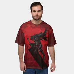 Футболка оверсайз мужская Гатс в броне скелета, цвет: 3D-принт — фото 2