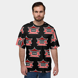 Футболка оверсайз мужская Буддистские символы - японские атрибуты, цвет: 3D-принт — фото 2