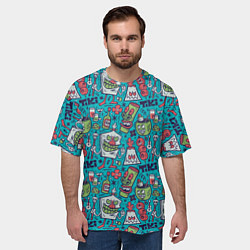 Футболка оверсайз мужская Гавайская вечеринка, цвет: 3D-принт — фото 2