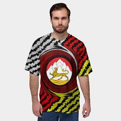 Футболка оверсайз мужская Осетия полоски, цвет: 3D-принт — фото 2