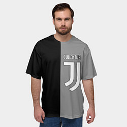 Футболка оверсайз мужская Ювентус геометрия, цвет: 3D-принт — фото 2