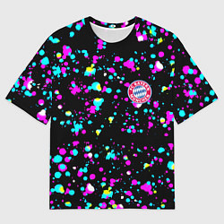 Футболка оверсайз мужская Бавария Мюнхен неоновые краски, цвет: 3D-принт