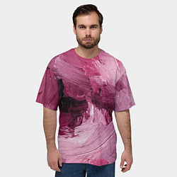 Футболка оверсайз мужская Розовые краски, цвет: 3D-принт — фото 2