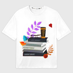 Футболка оверсайз мужская Книги, цвет: 3D-принт