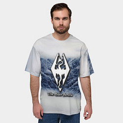 Футболка оверсайз мужская Cкайрим зима, цвет: 3D-принт — фото 2