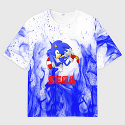 Мужская футболка оверсайз Sonic flame blue