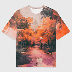 Мужская футболка оверсайз Винтажные осенние улицы