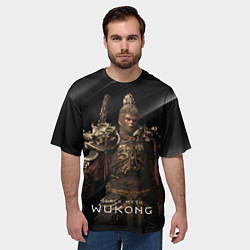 Футболка оверсайз мужская Black Myth Wukong в доспехах, цвет: 3D-принт — фото 2