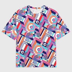 Футболка оверсайз мужская Зигзаги в геометрии, цвет: 3D-принт