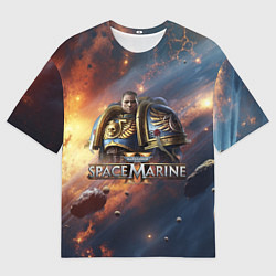 Футболка оверсайз мужская Warhammer 40000 space marine 2 Captain Titus, цвет: 3D-принт
