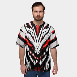 Футболка оверсайз мужская Красное абстрактное лицо монстра, цвет: 3D-принт — фото 2