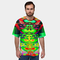 Футболка оверсайз мужская Оптический фрактал кислота, цвет: 3D-принт — фото 2