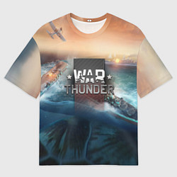 Футболка оверсайз мужская Warthunder морская битва, цвет: 3D-принт
