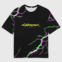 Мужская футболка оверсайз Cyberpunk storm 2077