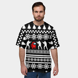 Футболка оверсайз мужская Among us x cs go, цвет: 3D-принт — фото 2