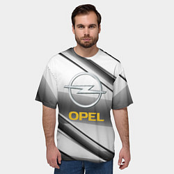 Футболка оверсайз мужская Opel стальная геометрия, цвет: 3D-принт — фото 2