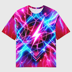 Мужская футболка оверсайз Lightning - neon fantasy