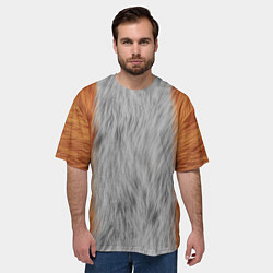 Футболка оверсайз мужская Мех рыжей лисы, цвет: 3D-принт — фото 2