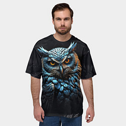 Футболка оверсайз мужская Rock owl, цвет: 3D-принт — фото 2