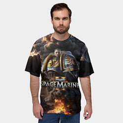 Футболка оверсайз мужская Captain Titus Warhammer 40000 space marine 2, цвет: 3D-принт — фото 2