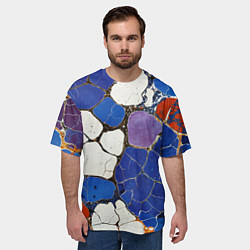 Футболка оверсайз мужская Потрескавшаяся плитка, цвет: 3D-принт — фото 2