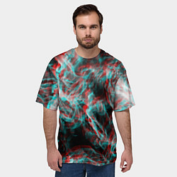 Футболка оверсайз мужская Дым из вейпа глитч, цвет: 3D-принт — фото 2