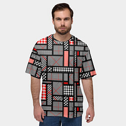 Футболка оверсайз мужская Узор в клетку, цвет: 3D-принт — фото 2