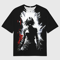 Мужская футболка оверсайз Воин девушка