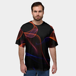 Футболка оверсайз мужская Нейросеть пламя огня, цвет: 3D-принт — фото 2