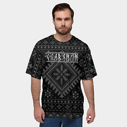 Футболка оверсайз мужская Славянин, цвет: 3D-принт — фото 2