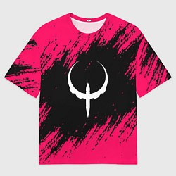 Футболка оверсайз мужская Quake розовые краски, цвет: 3D-принт