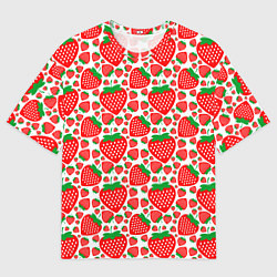 Мужская футболка оверсайз Клубничный паттерн
