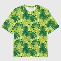 Футболка оверсайз мужская Виноградный цветной паттерн, цвет: 3D-принт