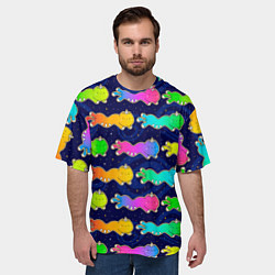 Футболка оверсайз мужская Коты единороги, цвет: 3D-принт — фото 2